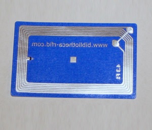 A blue card with a silver stripe