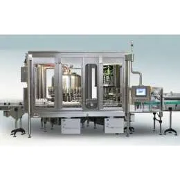 Continuous rotary net weight filling and capping bottle monoblock