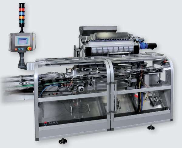 Vertical carton filler for gums and candies