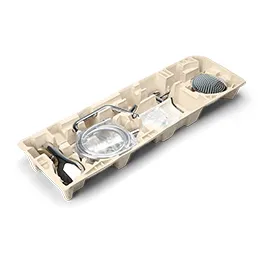 Molded fiber insert for shower fittings