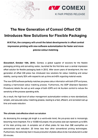 PR - The New Generation of Comexi Offset CI8 Introduces New Solutions for Flexible Packaging _offset