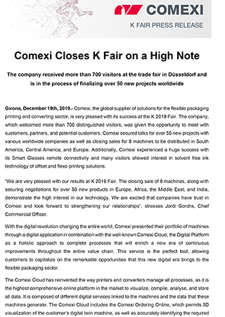Comexi Closes K Fair on a High Note