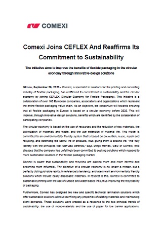 Comexi Joins CEFLEX And Reaffirms Its Commitment to Sustainability