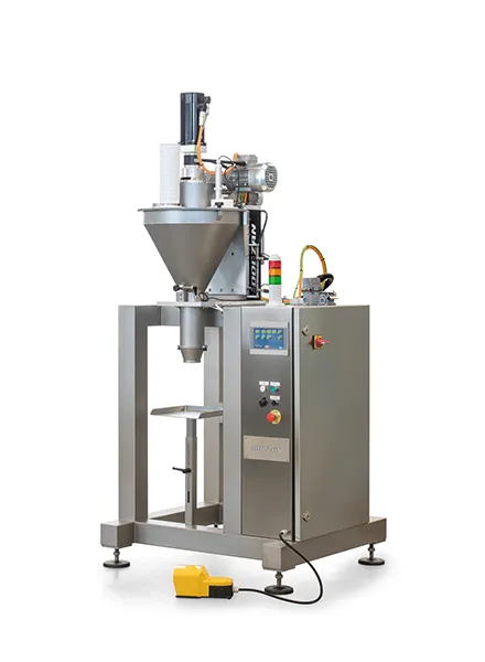 SEMIAUTOMATIC DOSING MACHINE WITH AUGER VOLUMETRIC