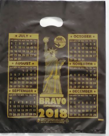 Calendar punched handle bags