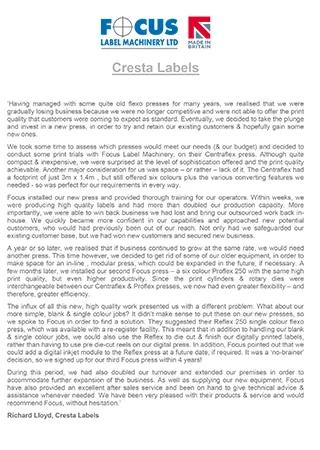 Cresta Label 1
