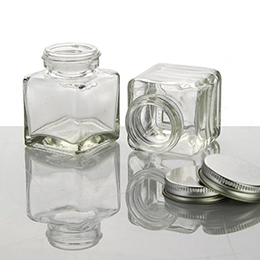 3.4oz square glass jar threaded neck