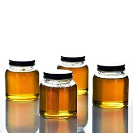 8oz apothecary glass jar threaded neck