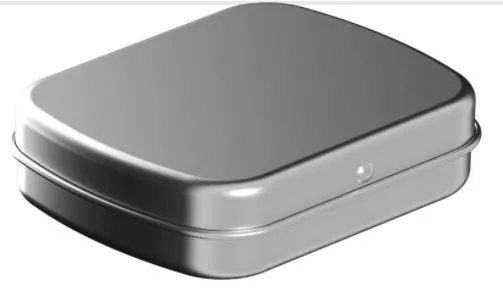 Hinged lid tin