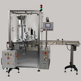 Omega filling and closing unit