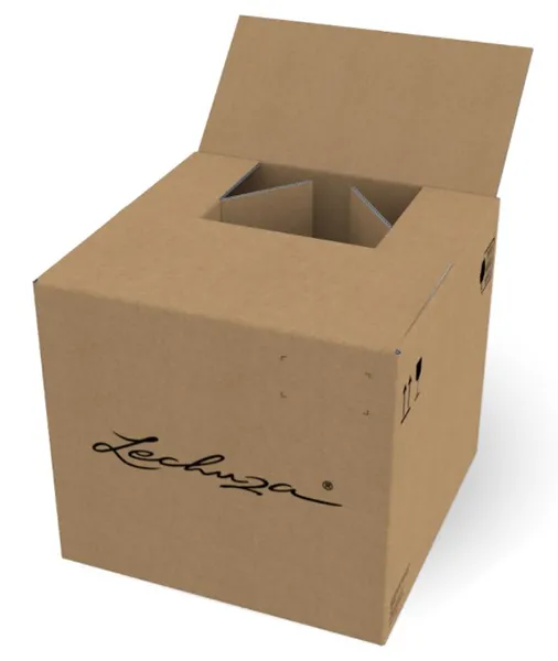 Corrugated box with hold-down clamp
