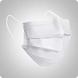 WHITE W-EAR LOOPS & NOSE CLIP, 3 PLY, FDA CERTIFIED