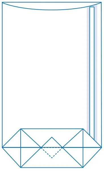 Cross bottom pouch