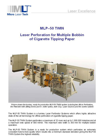 Laser Perforation for Multiple Bobbin  of Cigarette Tipping Paper