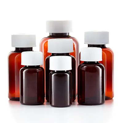 UnoPac Amber Round PET Tablet Bottles