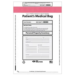 Tamper Evident Patient Valuables Bags