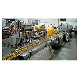 Very Quickly Tray Loading and Shrink Wrapping Cracklin Snacks