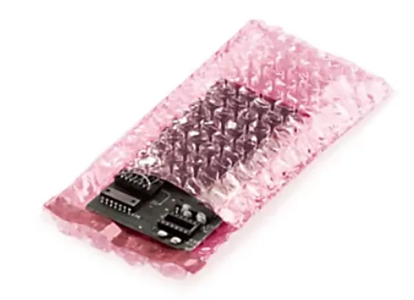 Antistatic bubble bags with adhesive seal