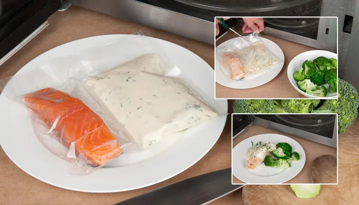 Multi compartment steam cooking bags