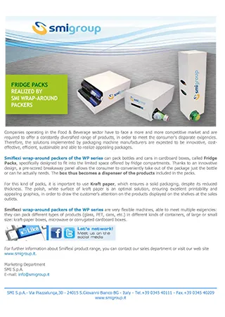 Fridge packs realized by SMI wrap-around packers
