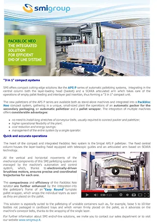 Packbloc Neo: integrated solutions for an efficient end of line system