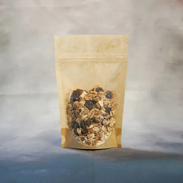 CLEAR FRONT KRAFT PAPER BACK STAND-UP POUCH