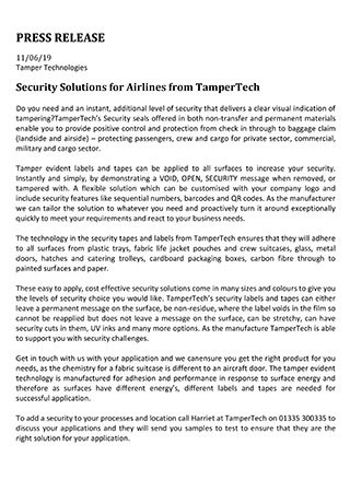 Security Solutions for Airlines