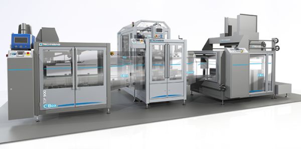 Automatic line for filling and packaging liquids in BIBs