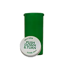 6 Dram Green Prescription Pill Bottle PCR6NG