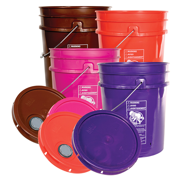 Premium Colored 5 Gallon Buckets & Lids, Packaging Containers