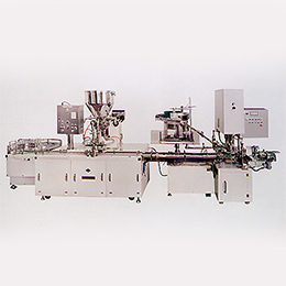 Fully automatic filler for liquids and pastes equipped with automatic capper M-61-C 260-350-500